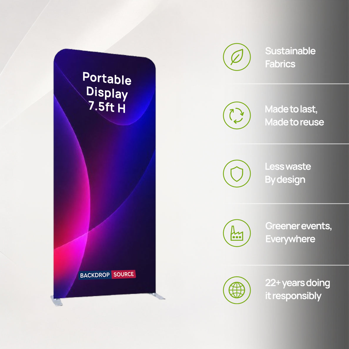 Portable 7.5ft High Fabric Exhibit Display