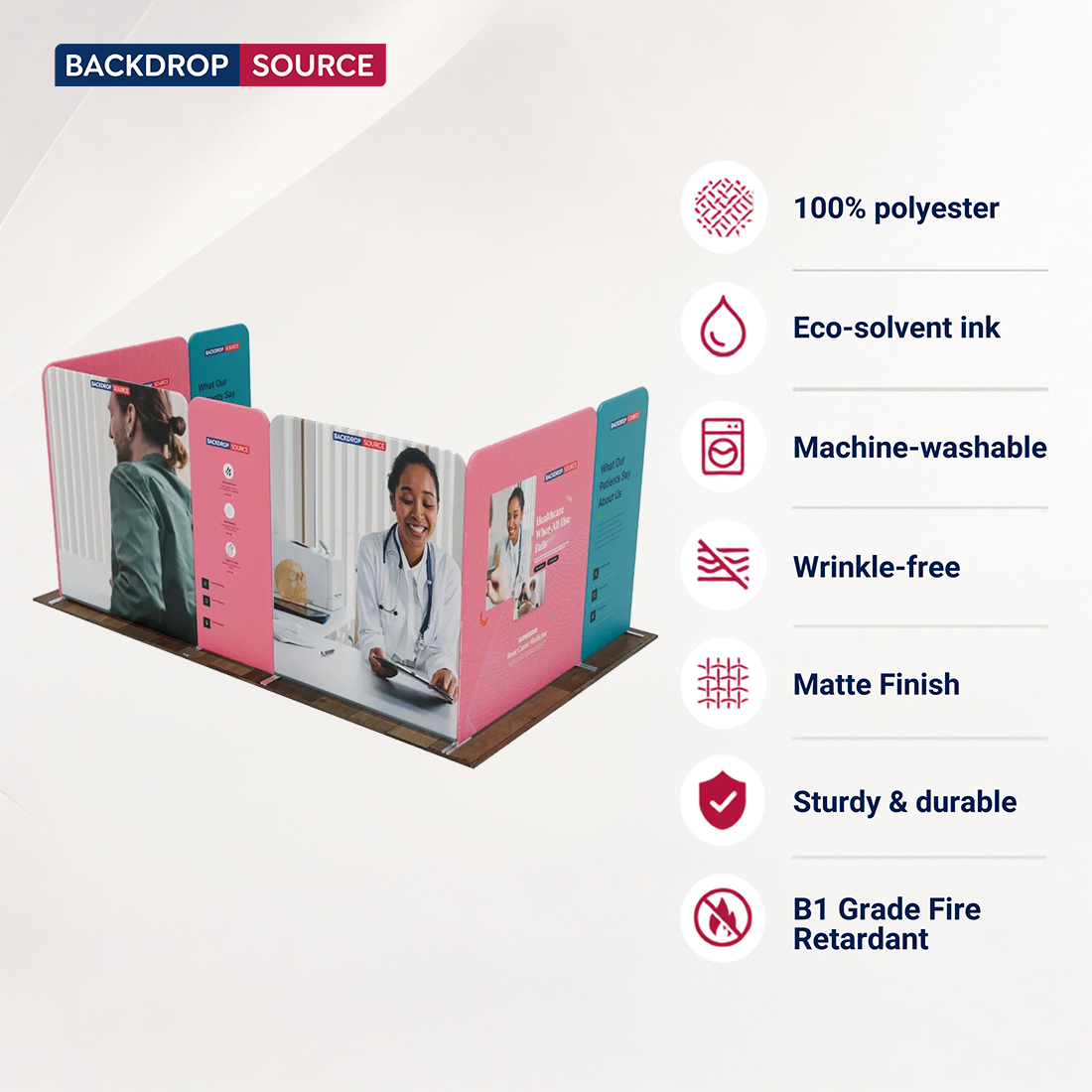 Stand espositivo in tessuto magnetico - Modello 1 (5 m x 3 m)