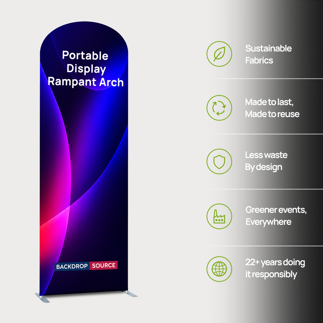 Portable Rampant Arch Fabric Exhibit Display