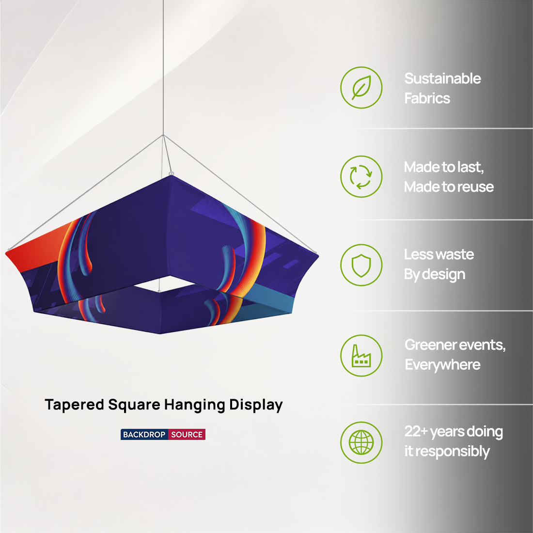 Tapered Square Hanging Display