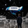 Banner appeso a forma di triangolo con girandola Sky Tube