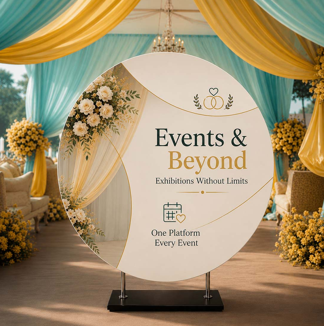 Espositore Backdrop Circolare in Tessuto Personalizzato