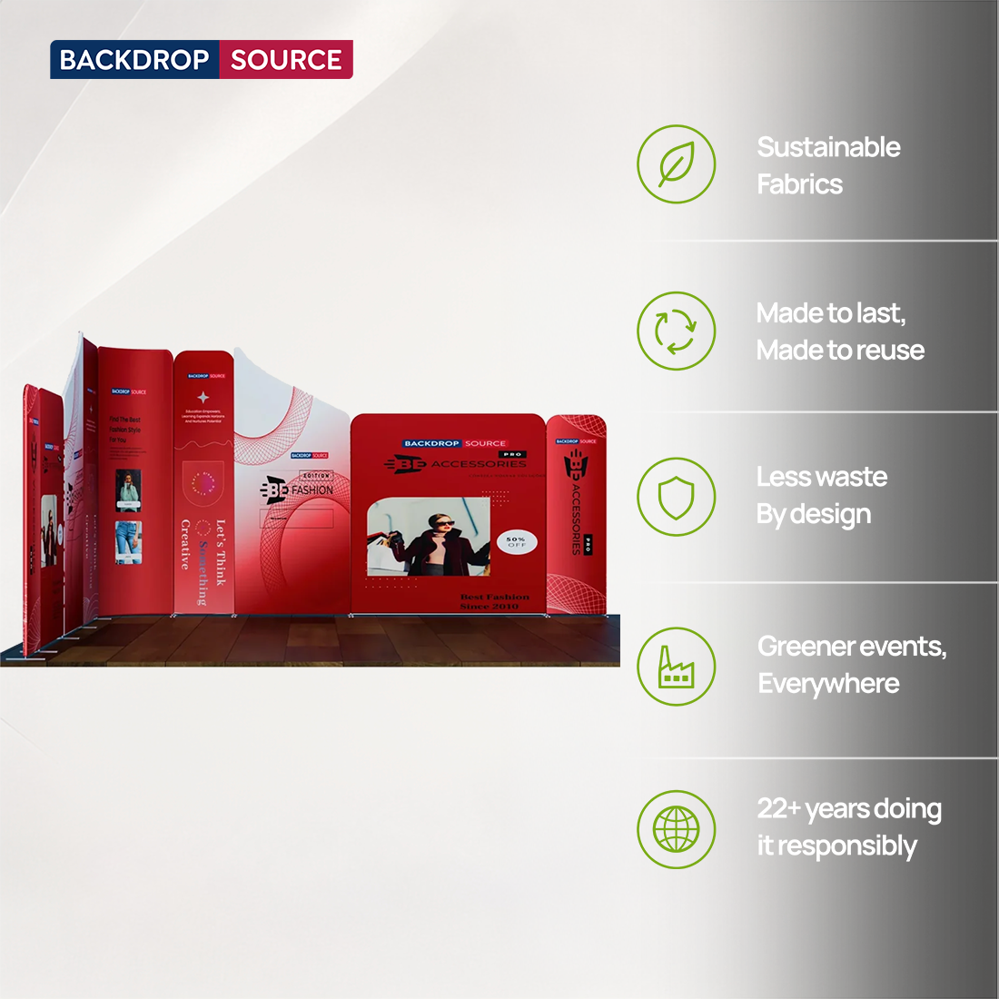 Display magnetico per stand in tessuto - Modello 5 (4 x 4m)