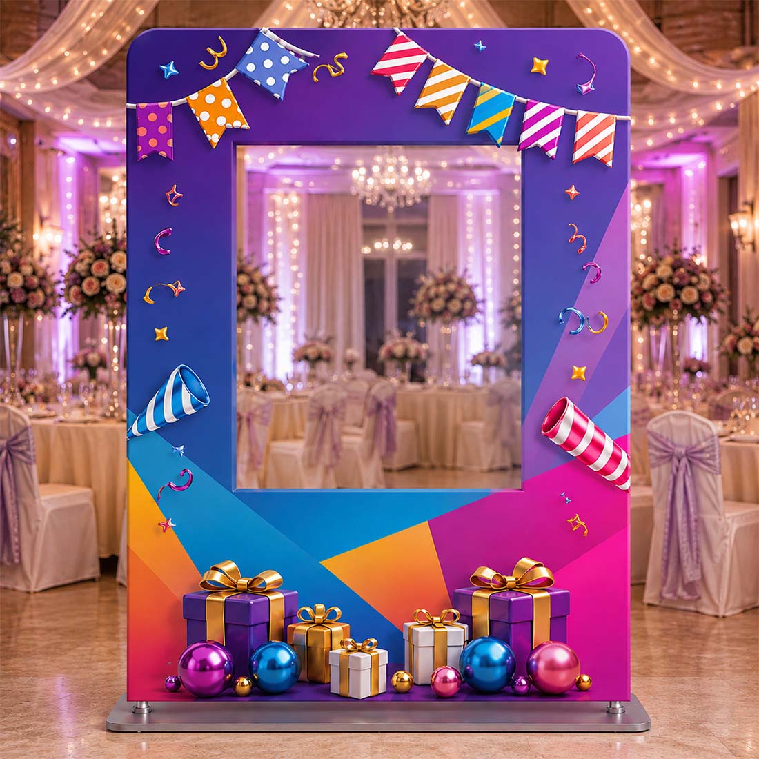 Cornice Personalizzata per Selfie in Tessuto per Eventi