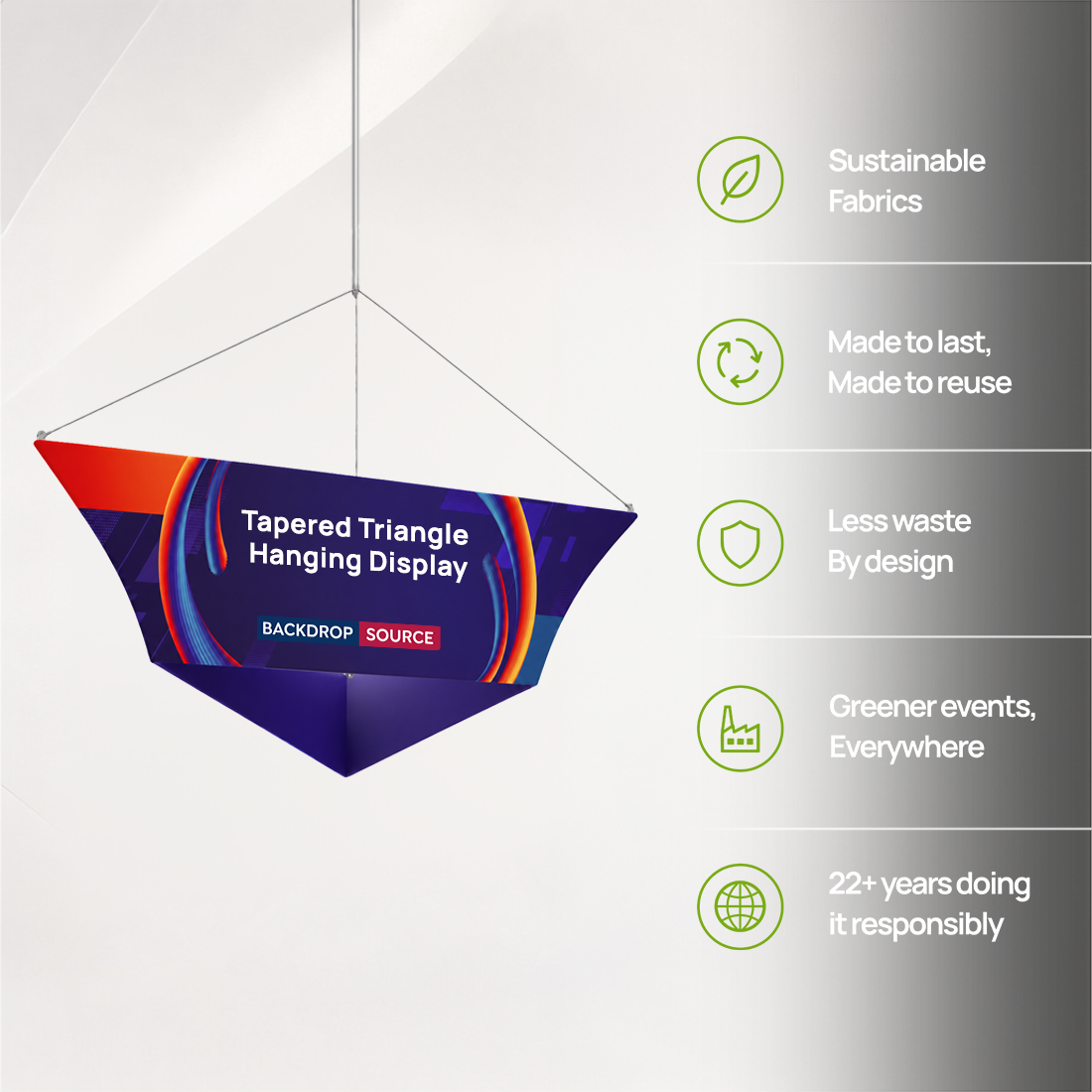 Tapered Triangle Hanging Display