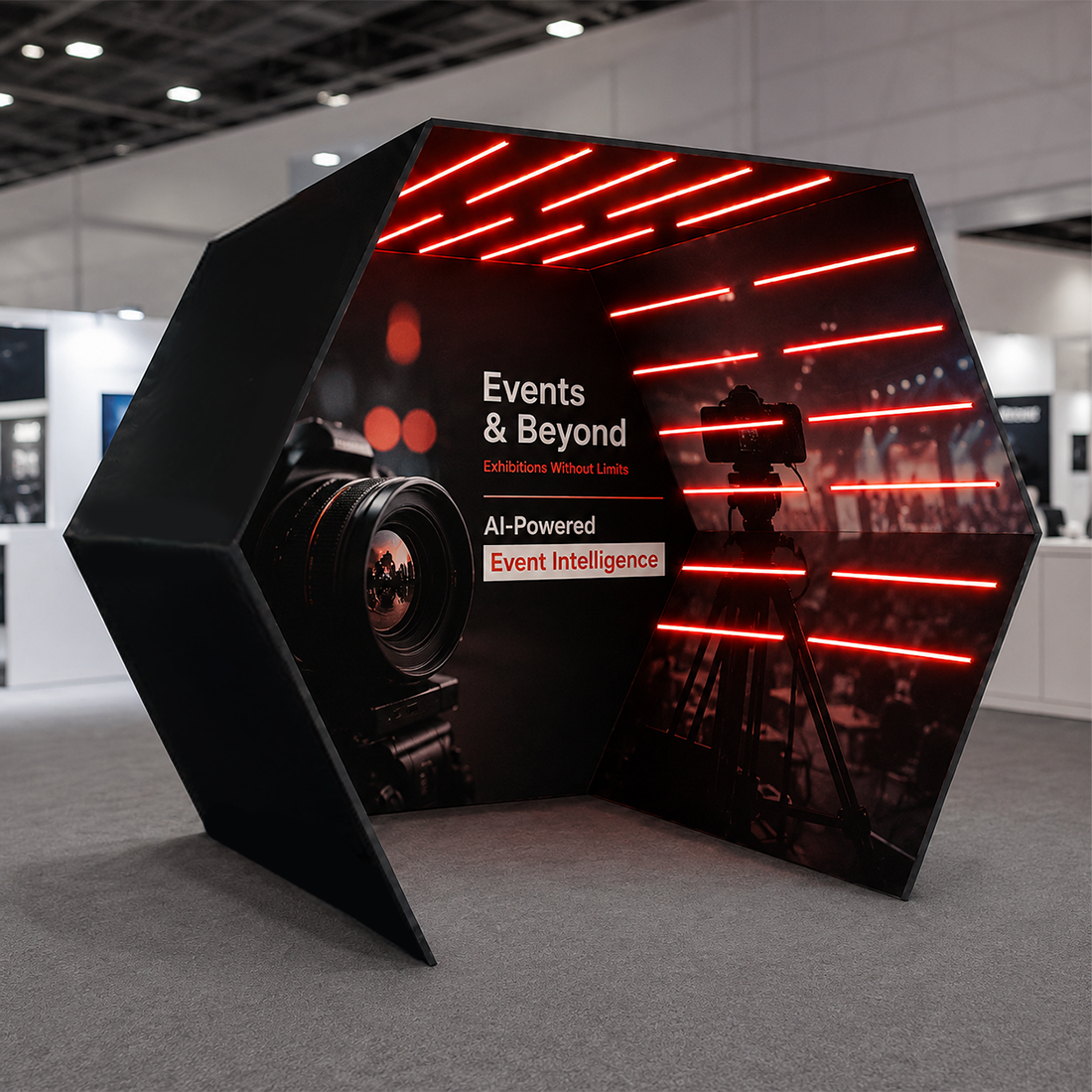 Hexagonal Fabric Vogue Booth Enclosure