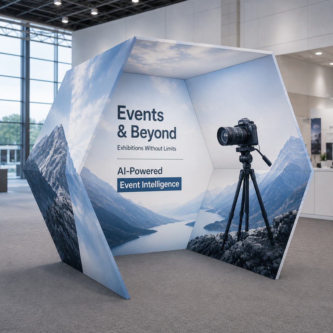 Hexagonal Fabric Vogue Booth Enclosure