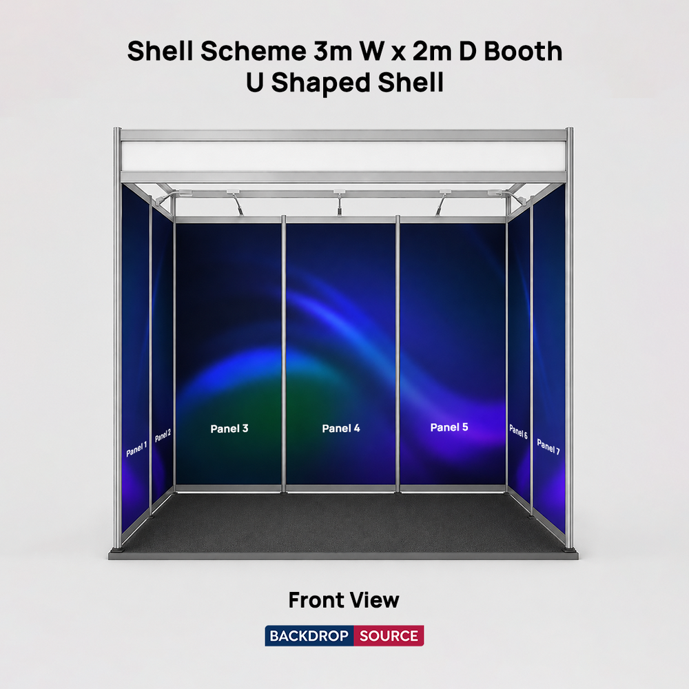 Shell scheme Exhibition Graphics for 3m Wide x 2m Depth Booth