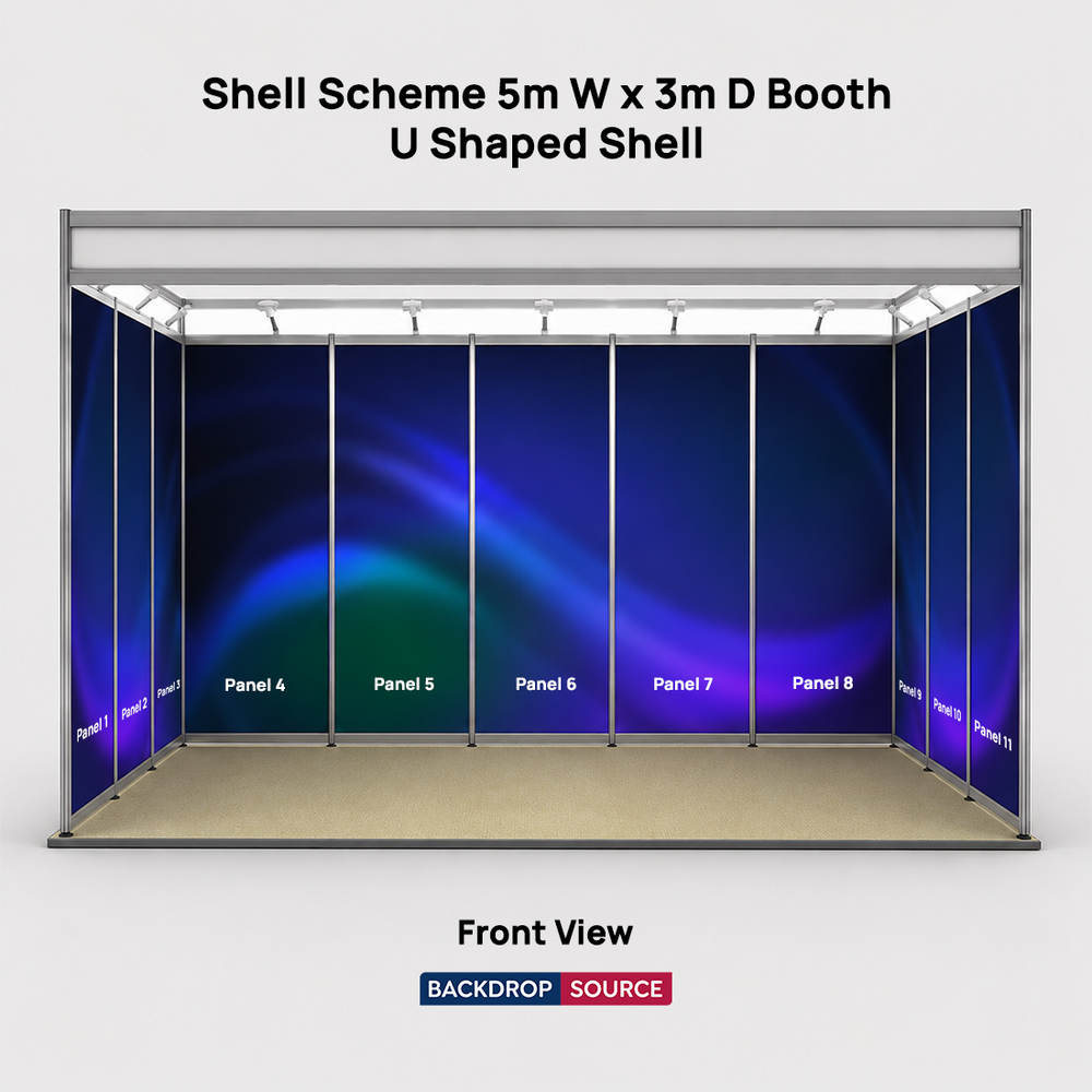 Shell scheme Exhibition Graphics for 5m Wide x 3m Depth Booth
