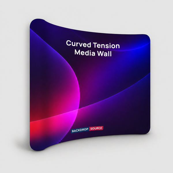 Pantalla de pared con tejido tensado curvo