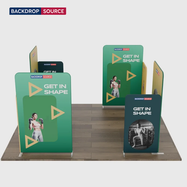 Espositore per stand in tessuto magnetico - Modello 4 (6m x 6m)