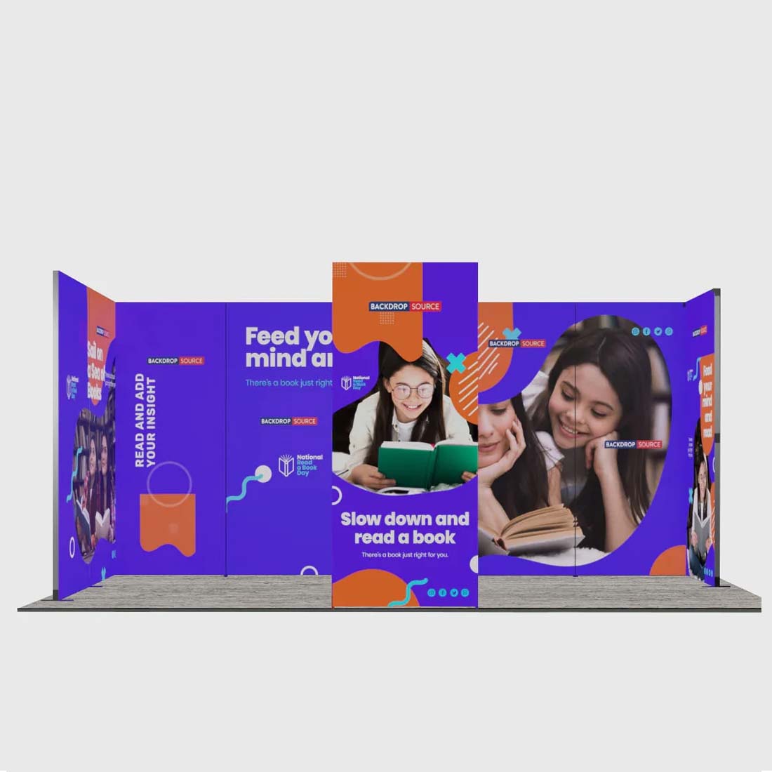 Exhibidor modular de luz SEG de 10 pies para ferias comerciales - Modelo 1