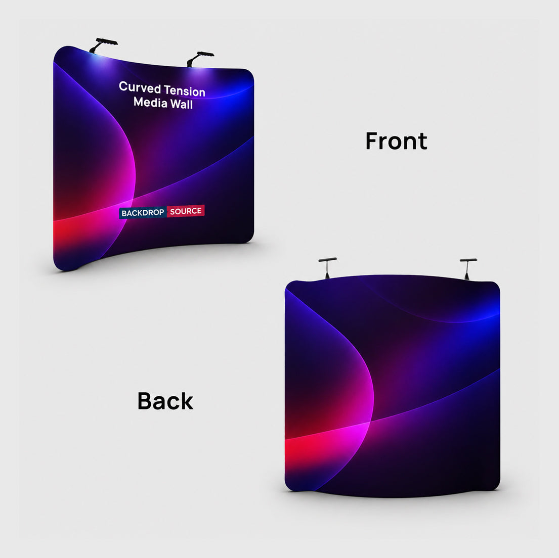 Premium Straight Fabric Wall with LED Spotlights