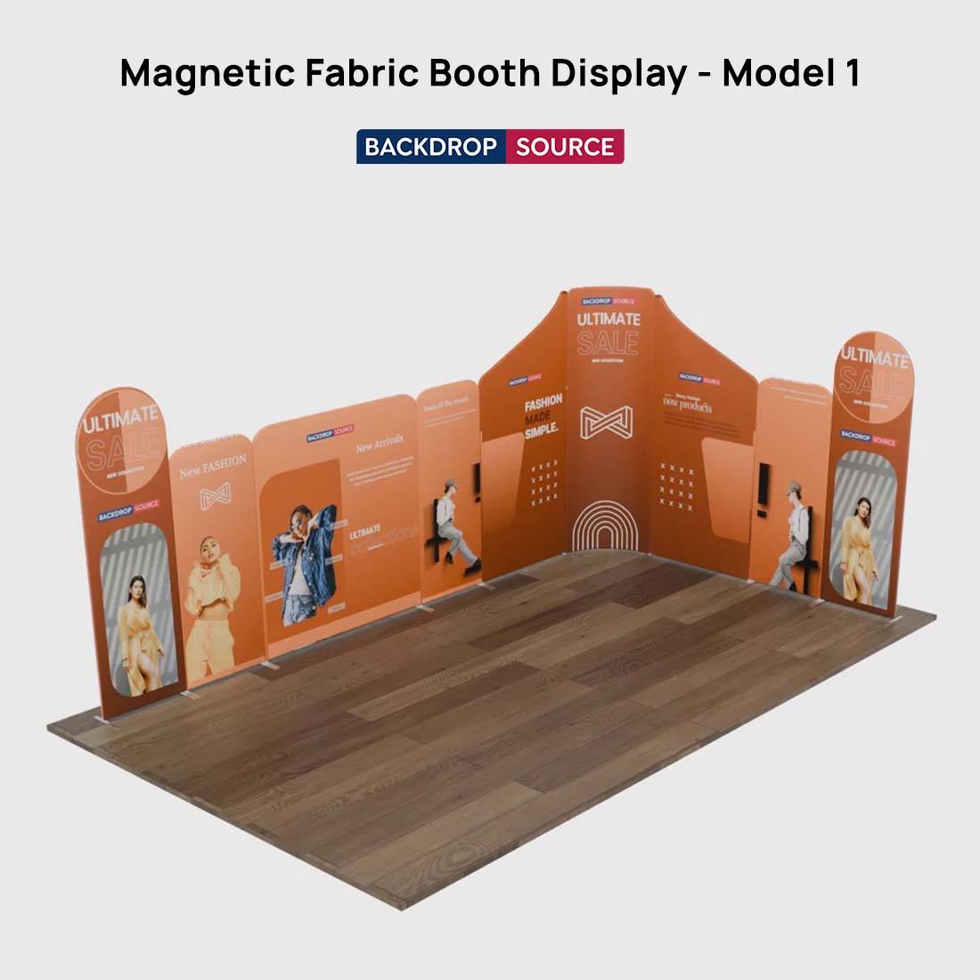 Stand espositivo in tessuto magnetico - Modello 1 (6m x 6m)