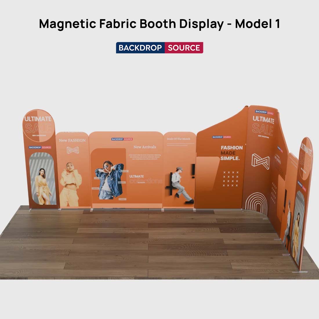 Stand espositivo in tessuto magnetico - Modello 1 (6m x 6m)