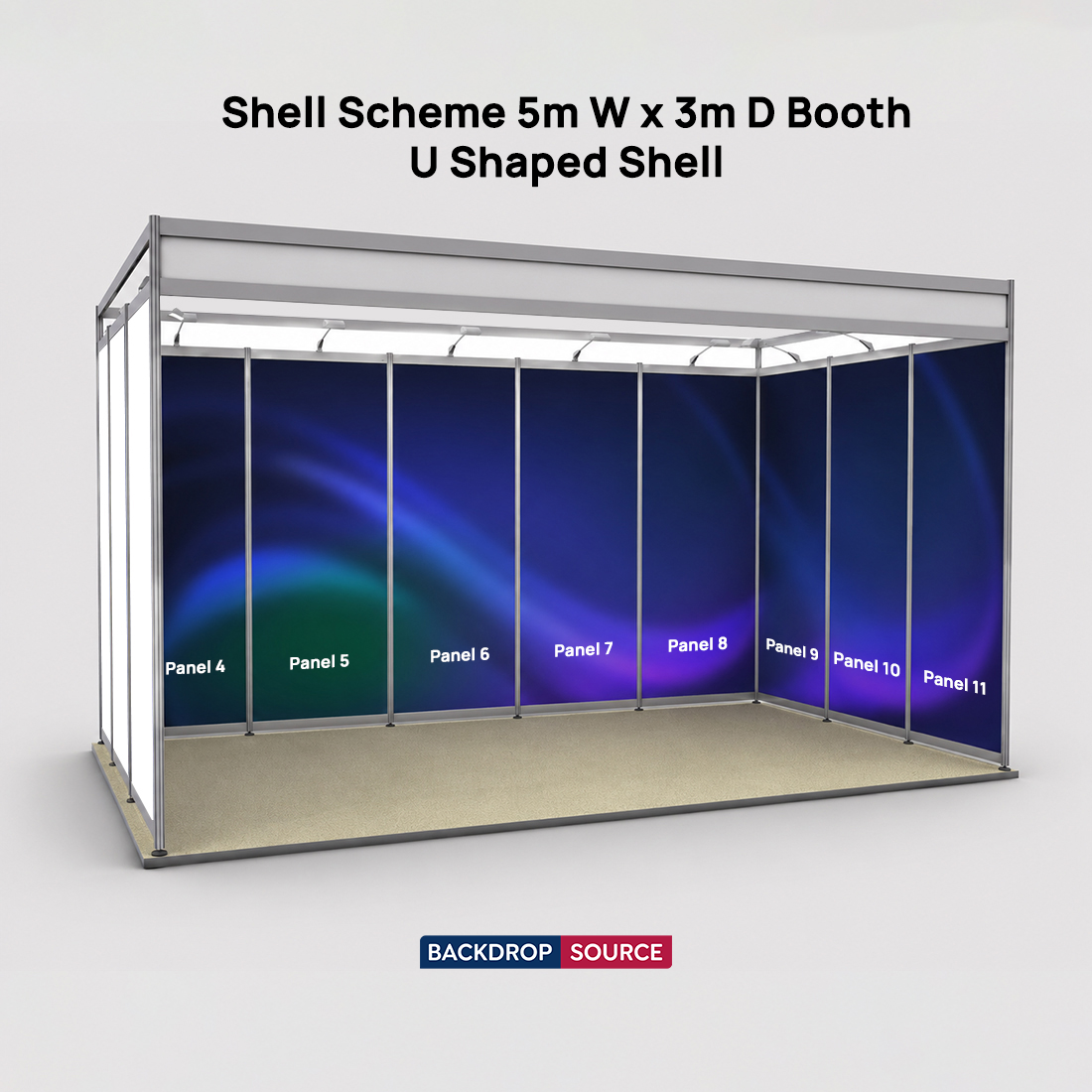 Shell scheme Exhibition Graphics for 5m Wide x 3m Depth Booth