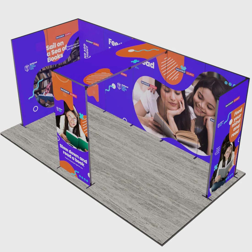 Exhibidor modular de luz SEG de 10 pies para ferias comerciales - Modelo 1
