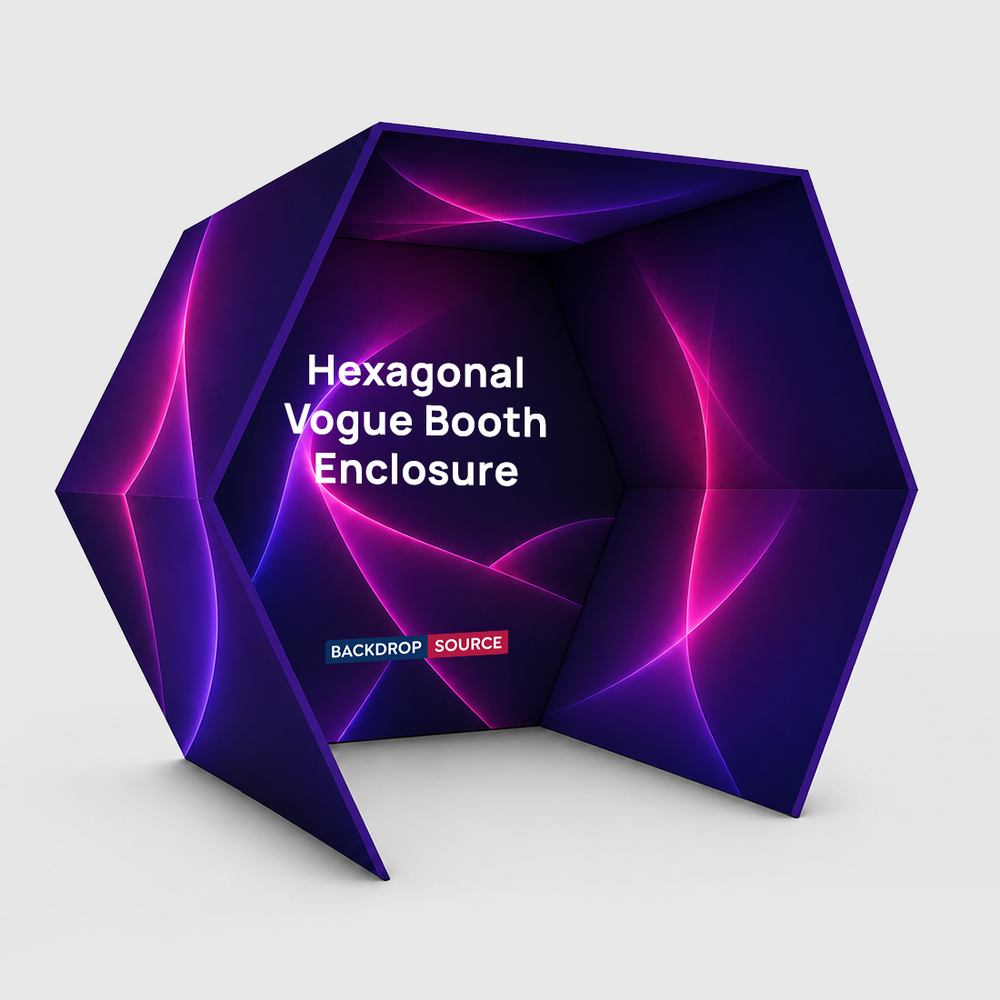 Hexagonal Fabric Vogue Booth Enclosure