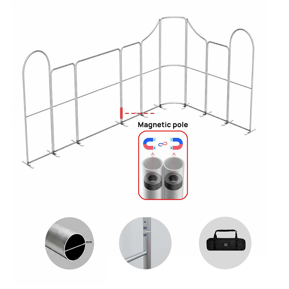 Stand espositivo in tessuto magnetico - Modello 1 (6m x 6m)