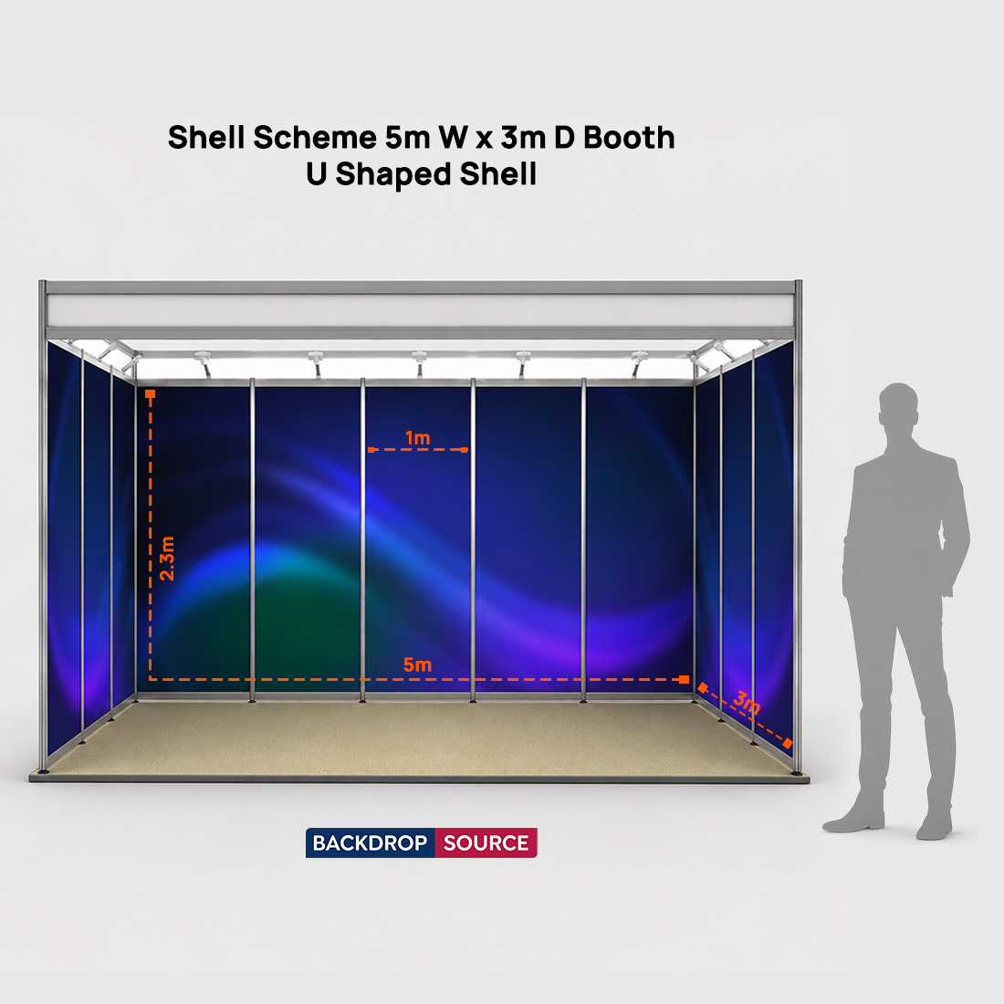 Shell scheme Exhibition Graphics for 5m Wide x 3m Depth Booth