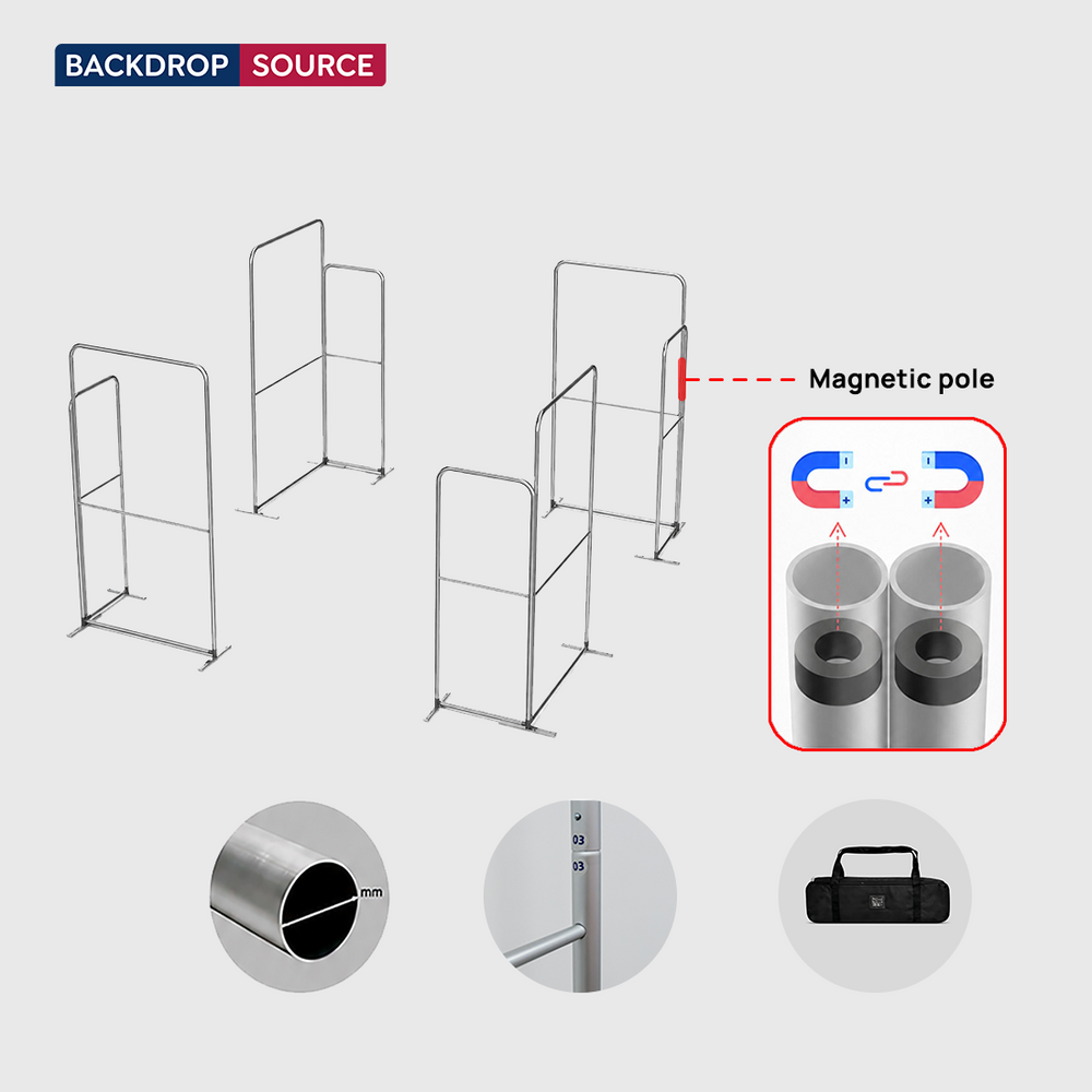 Espositore per stand in tessuto magnetico - Modello 4 (6m x 6m)