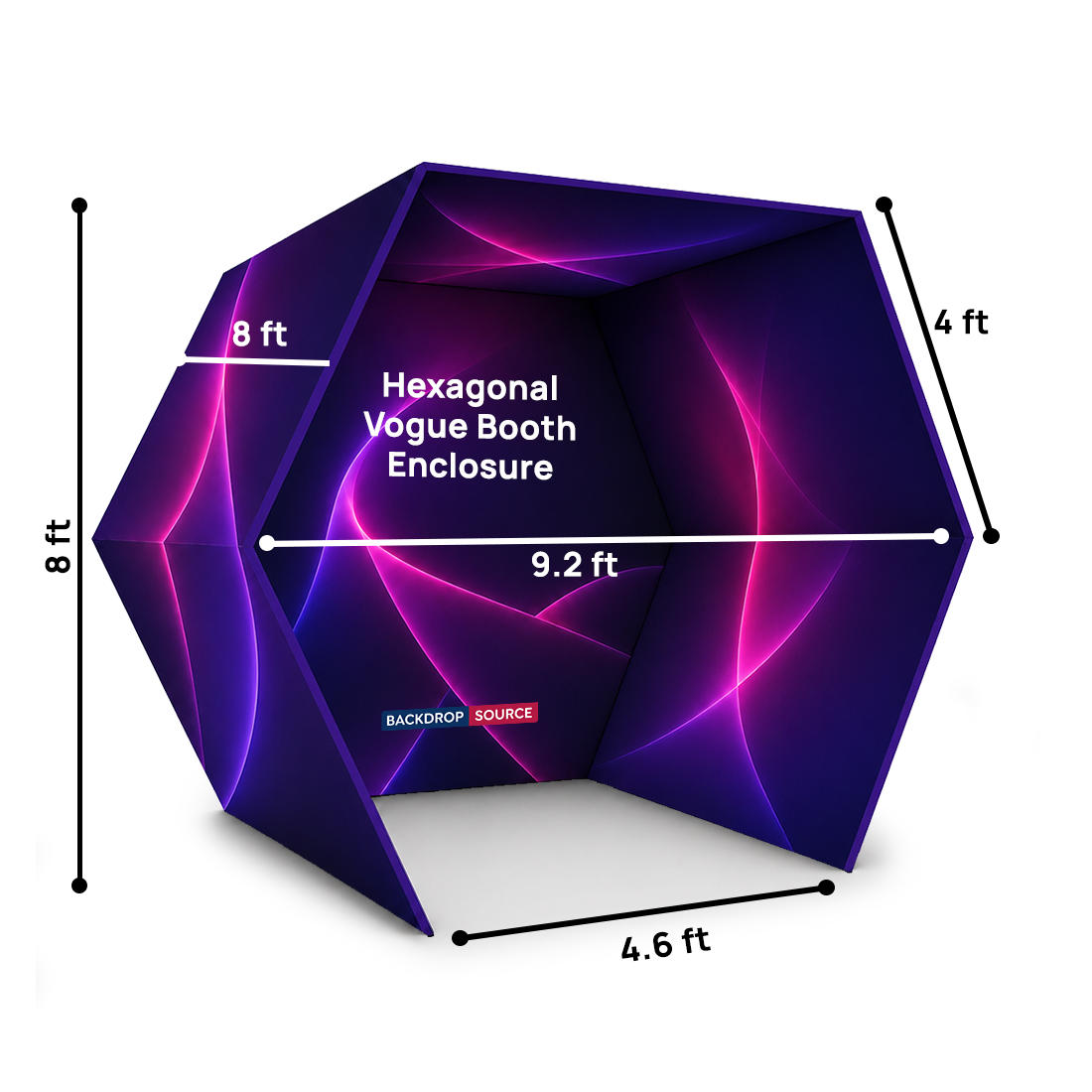 Hexagonal Fabric Vogue Booth Enclosure