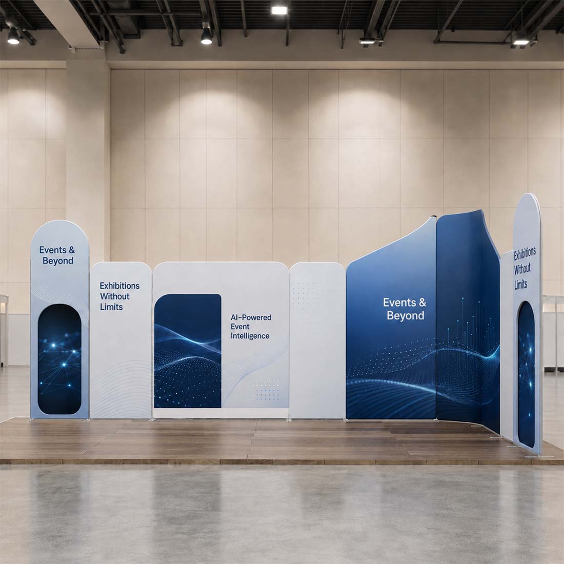 Stand espositivo in tessuto magnetico - Modello 1 (6m x 6m)