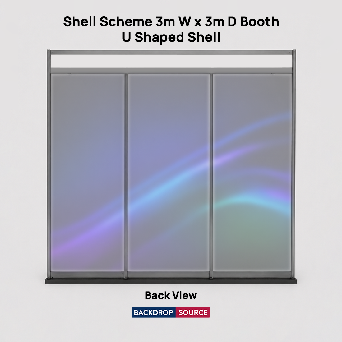 Grafica espositiva per stand di 3 m di larghezza x 3 m di profondità