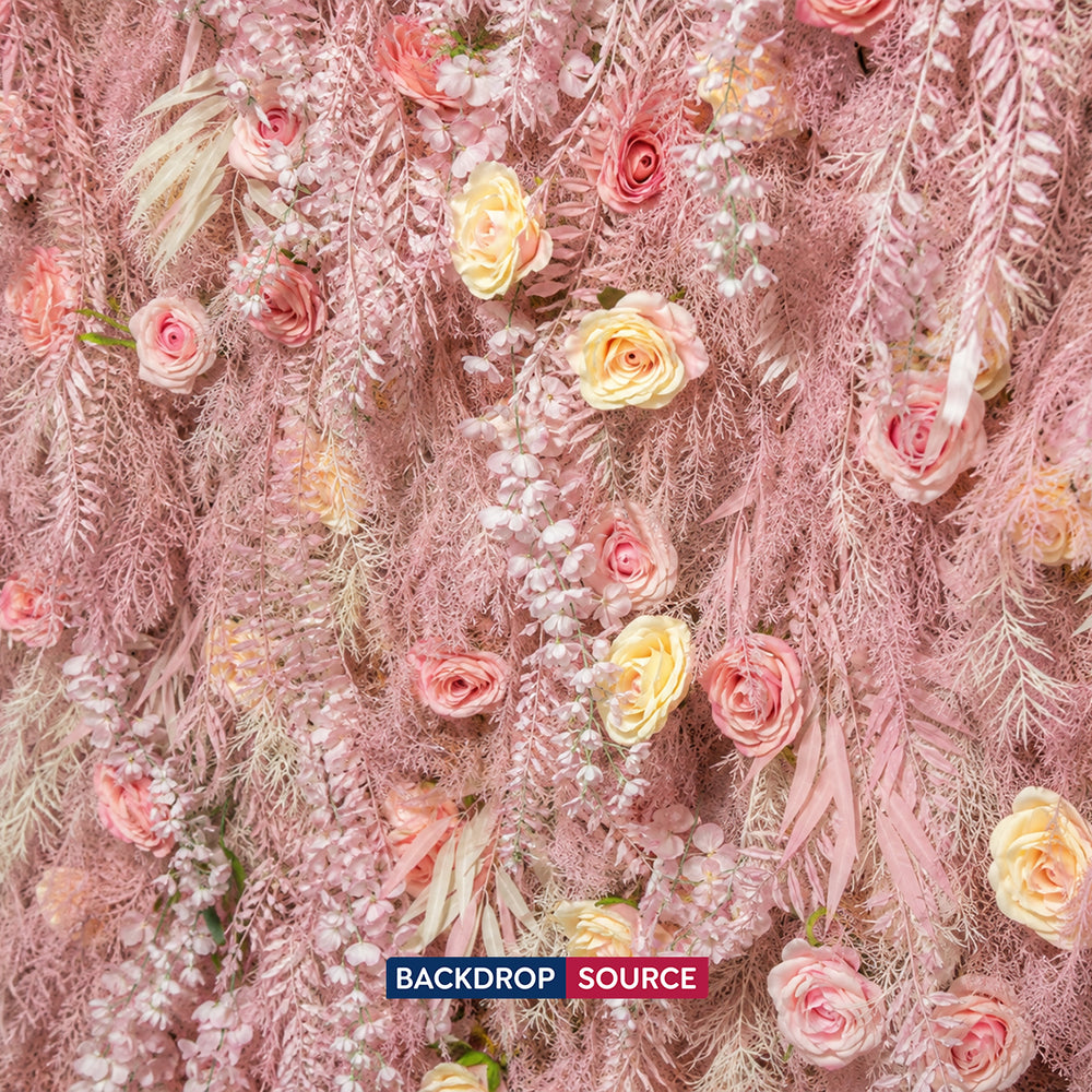 Sfondo a muro con fiori artificiali per eventi – Stile 71