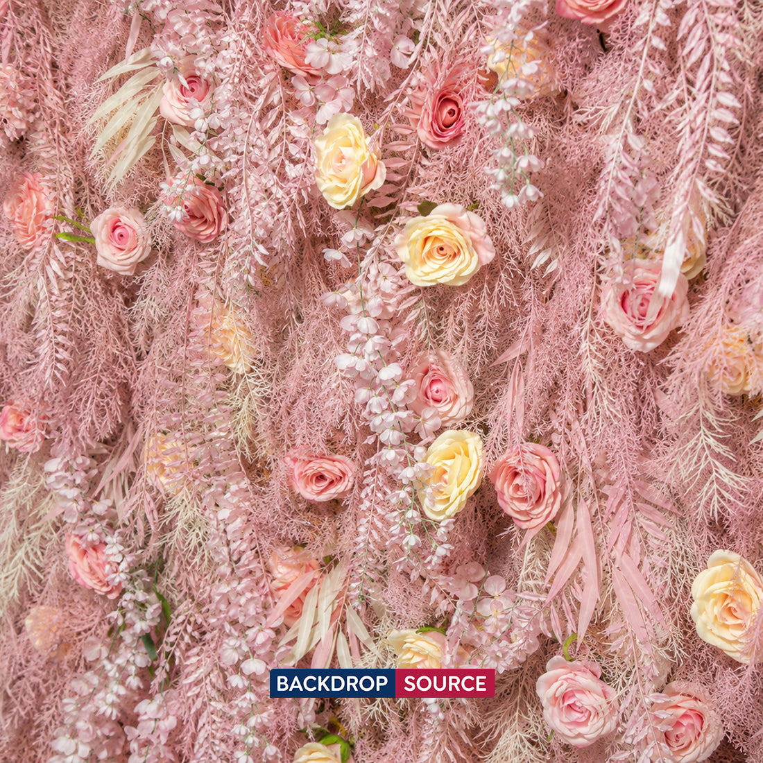 Sfondo a muro con fiori artificiali per eventi – Stile 71