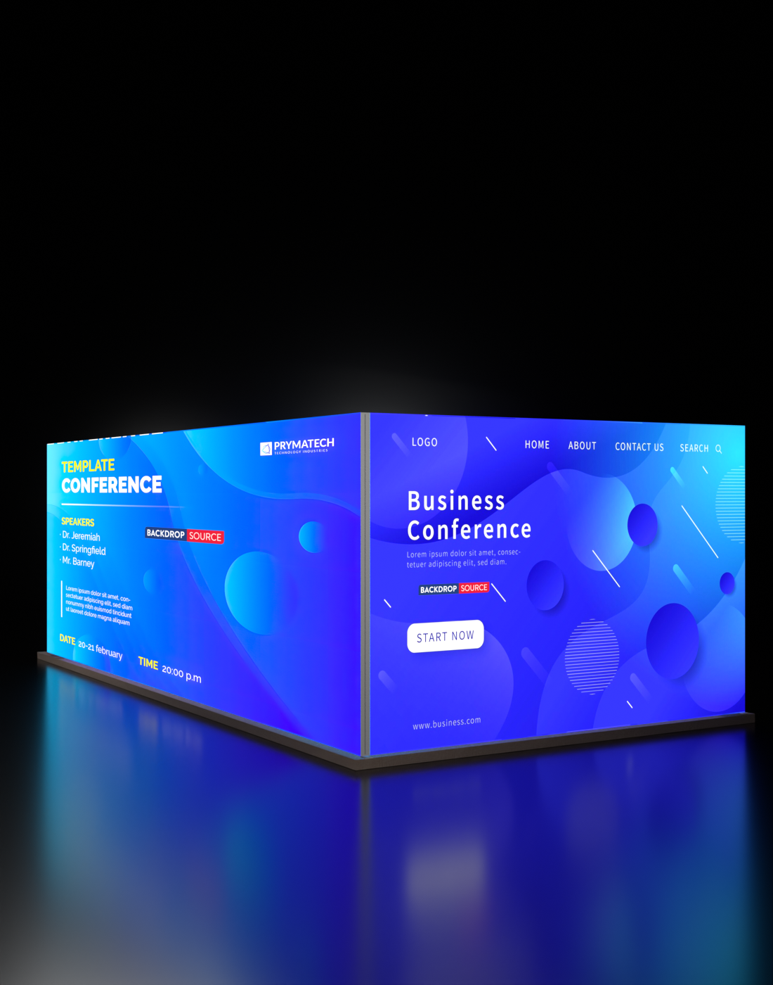 Espositore modulare SEG Lightbox da 10 piedi per fiere - Modello 1