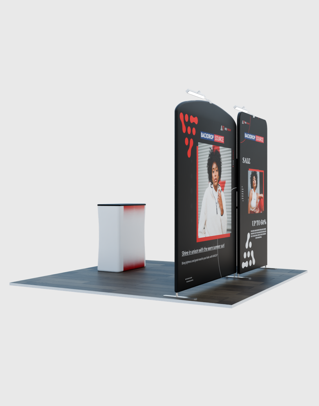 Espositore espositivo portatile da 10 piedi - Modello 2