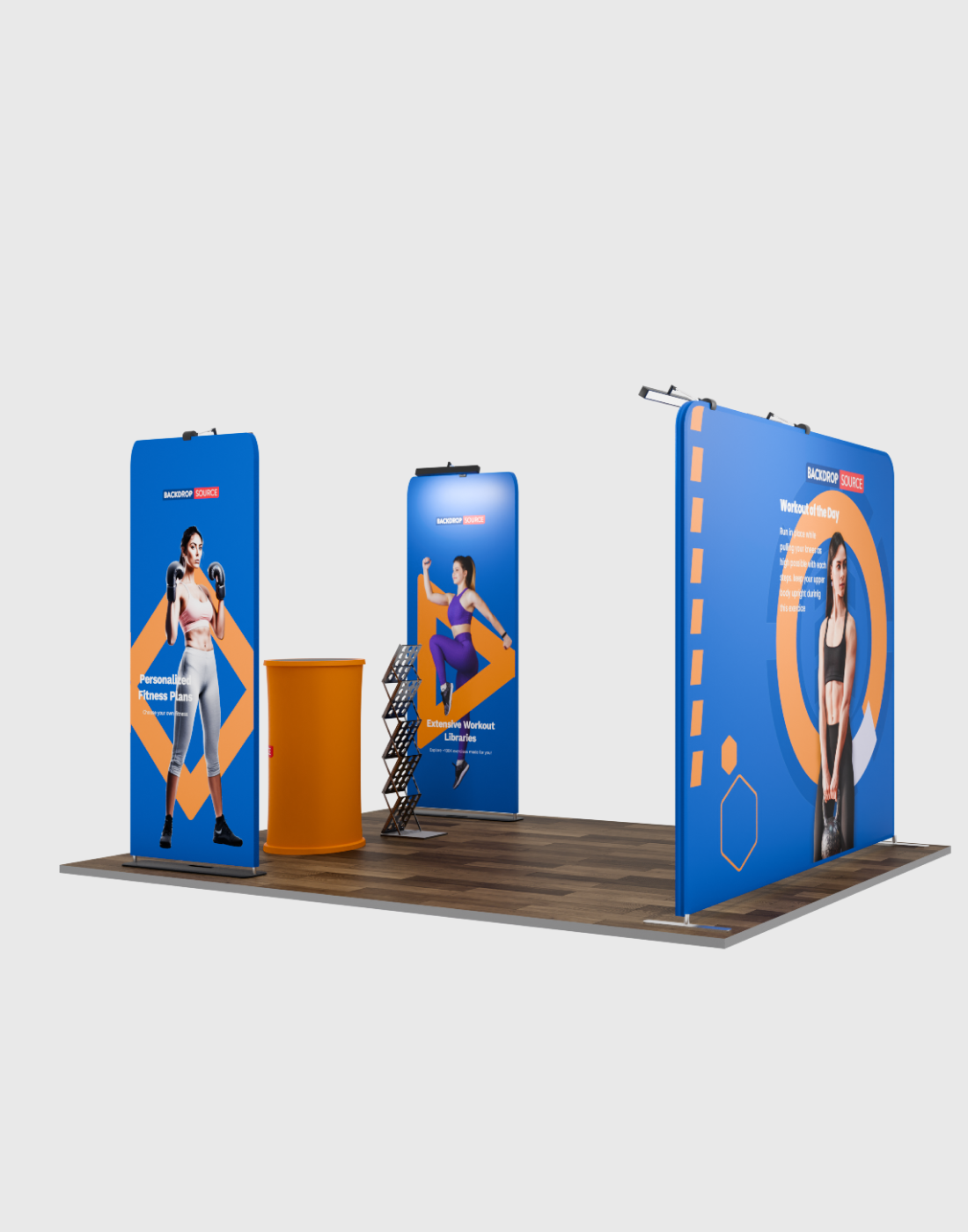 Kit espositivo premium per stand larghi 3 m
