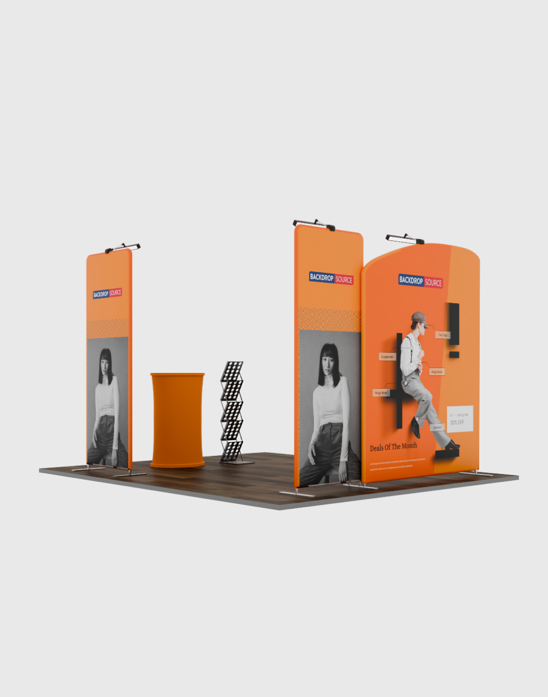 Kit espositivo per TV Premium per stand larghi 3 m