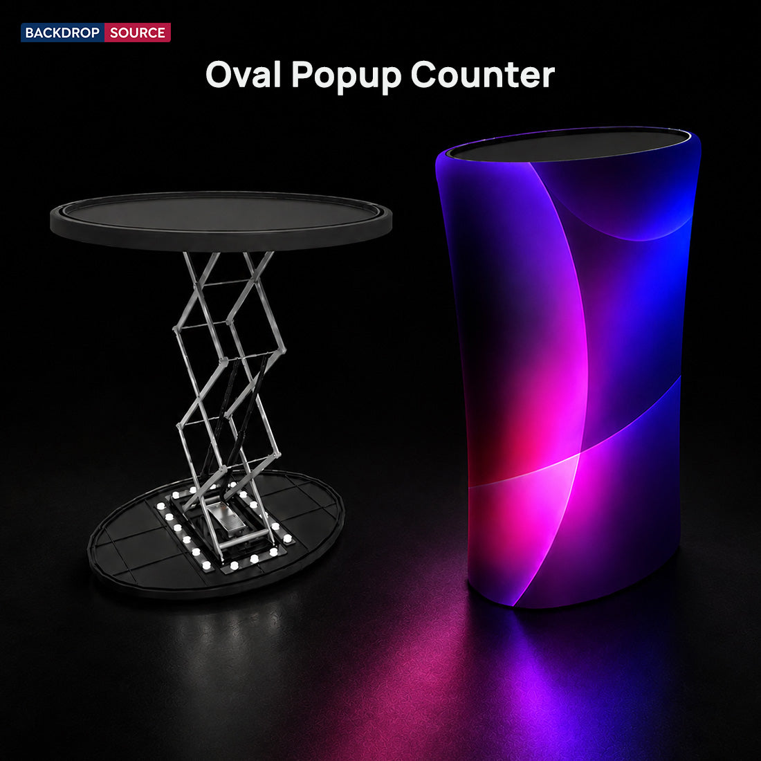 Banco Ovale Pop-Up in Tessuto Retroilluminato