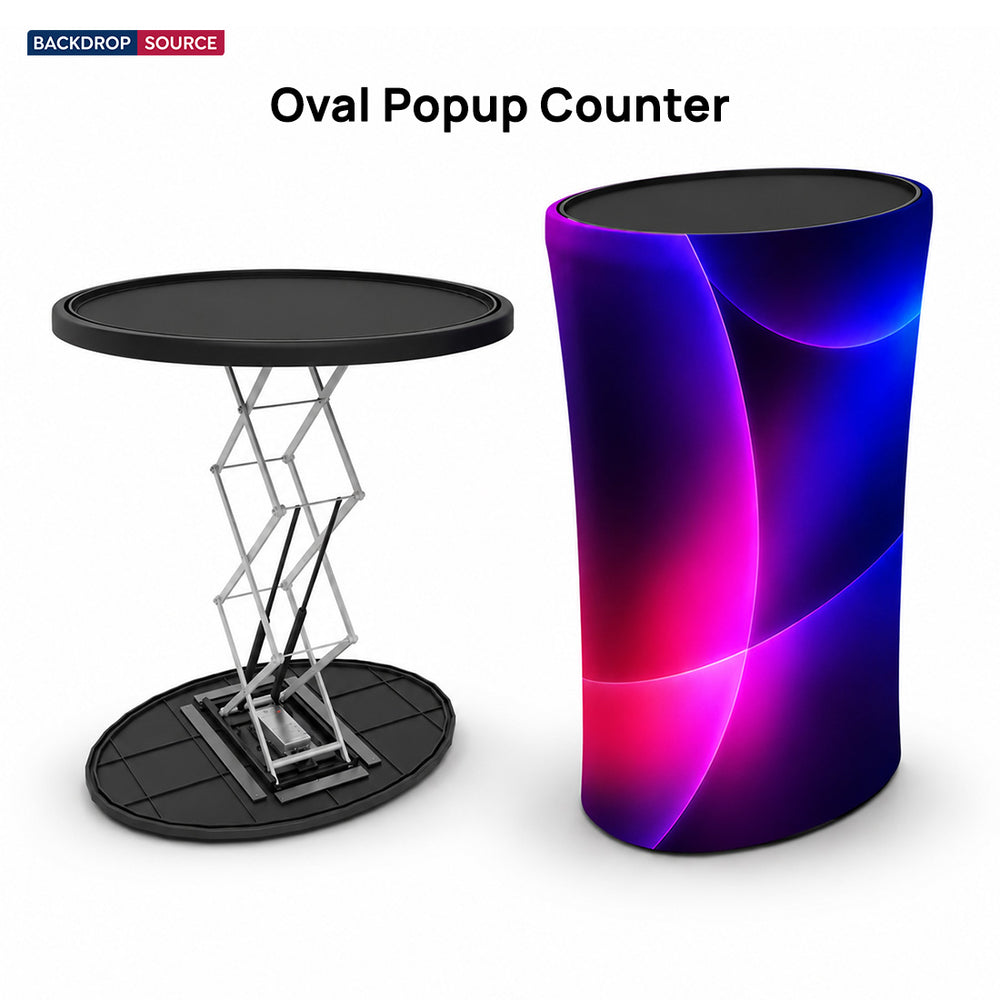 Banco Ovale Pop-Up in Tessuto Retroilluminato