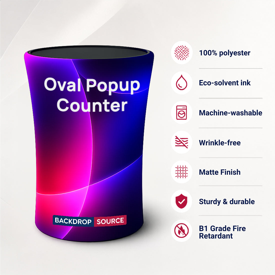 Banco Ovale Pop-Up in Tessuto Retroilluminato