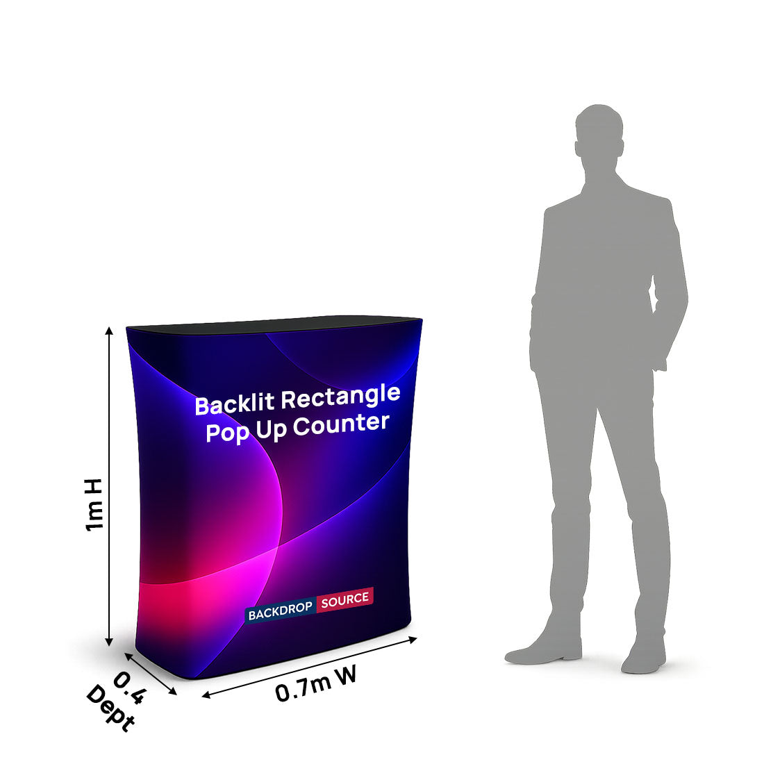 Backlit Fabric Rectangle Pop Up Counter