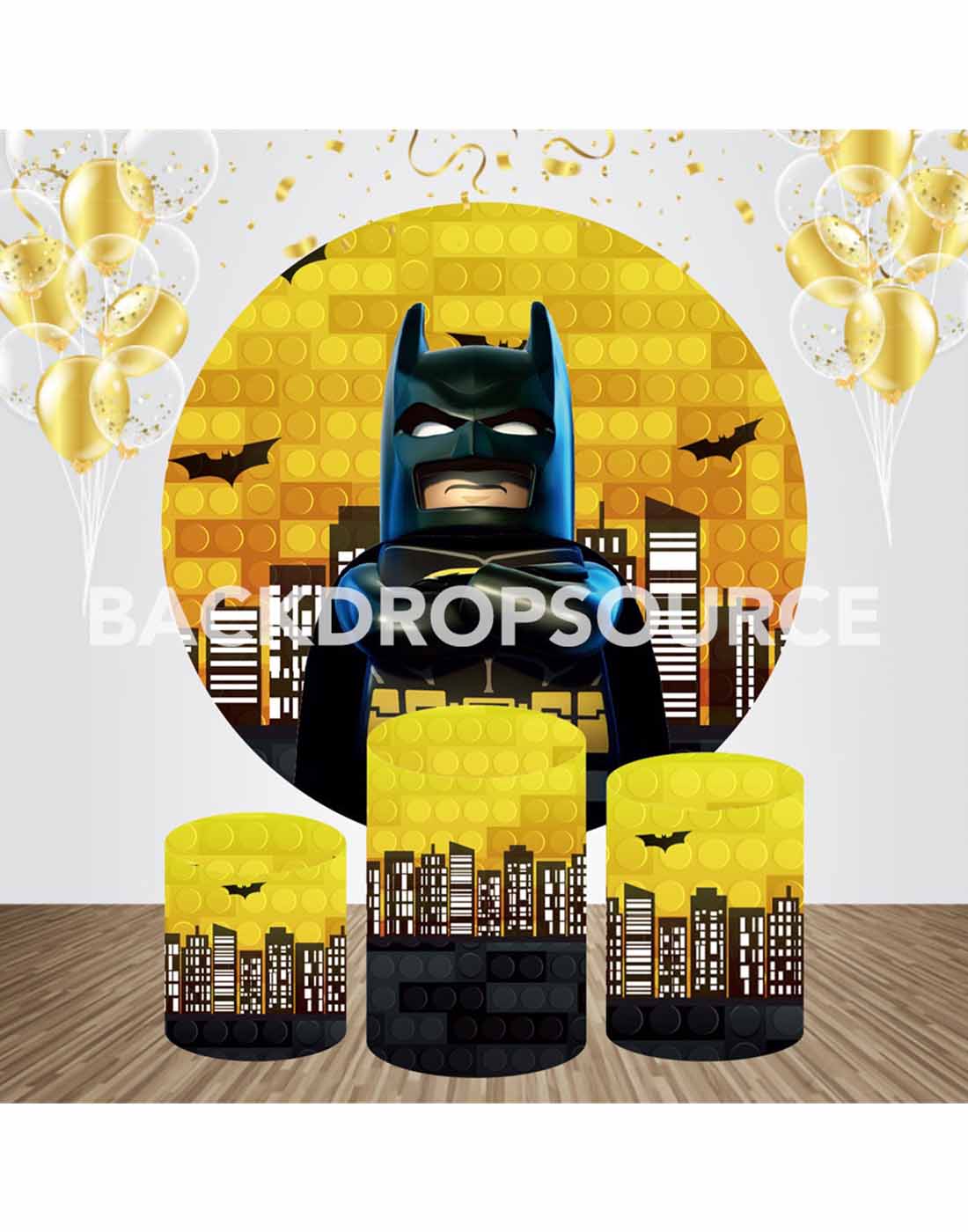 Kit di fondale rotondo per feste a tema Batman