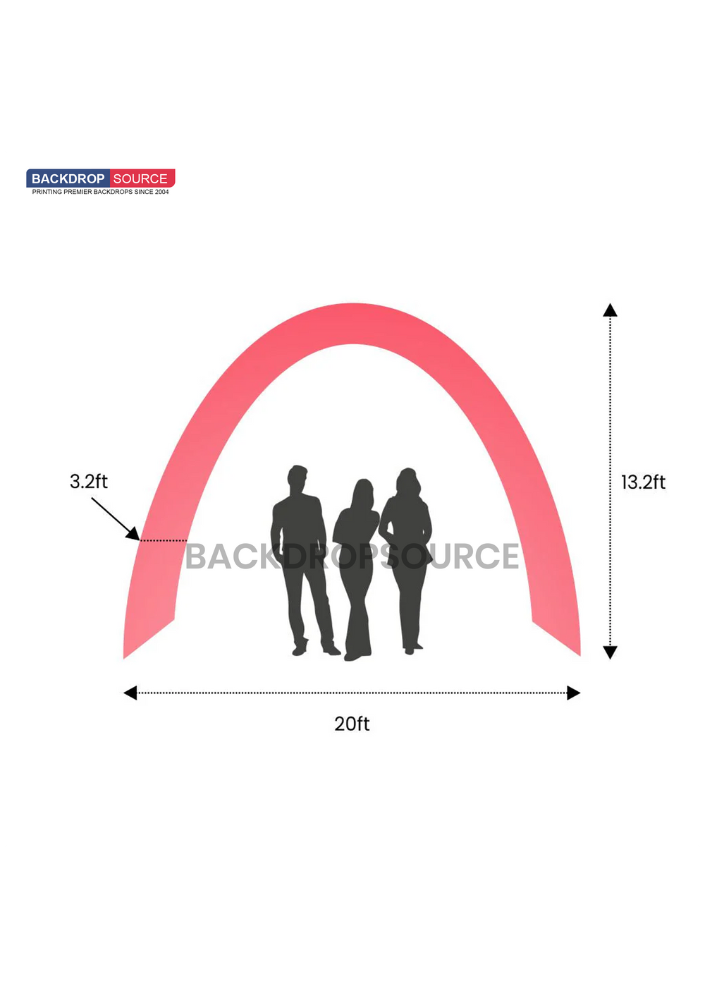 Arco de tela tensada en forma de C - 20 pies
