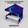 Gazebo pieghevole in tessuto 3x3 m con bancone pieghevole