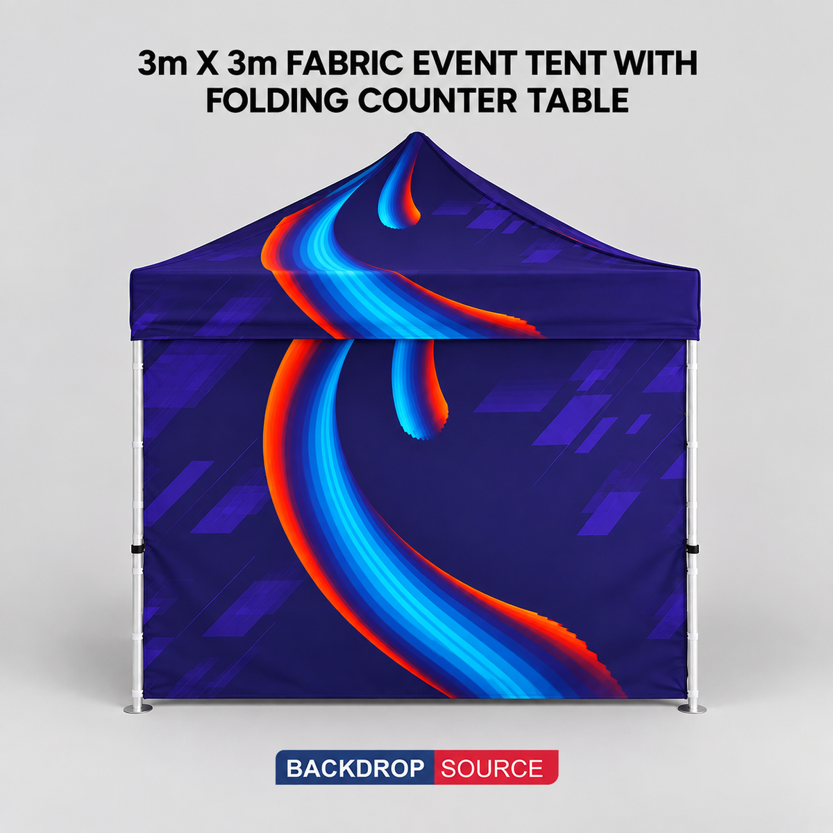 Gazebo pieghevole in tessuto 3x3 m con bancone pieghevole