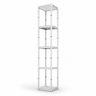 Espositore a torre a spirale in alluminio portatile quadrato - Ripiani a 5 livelli