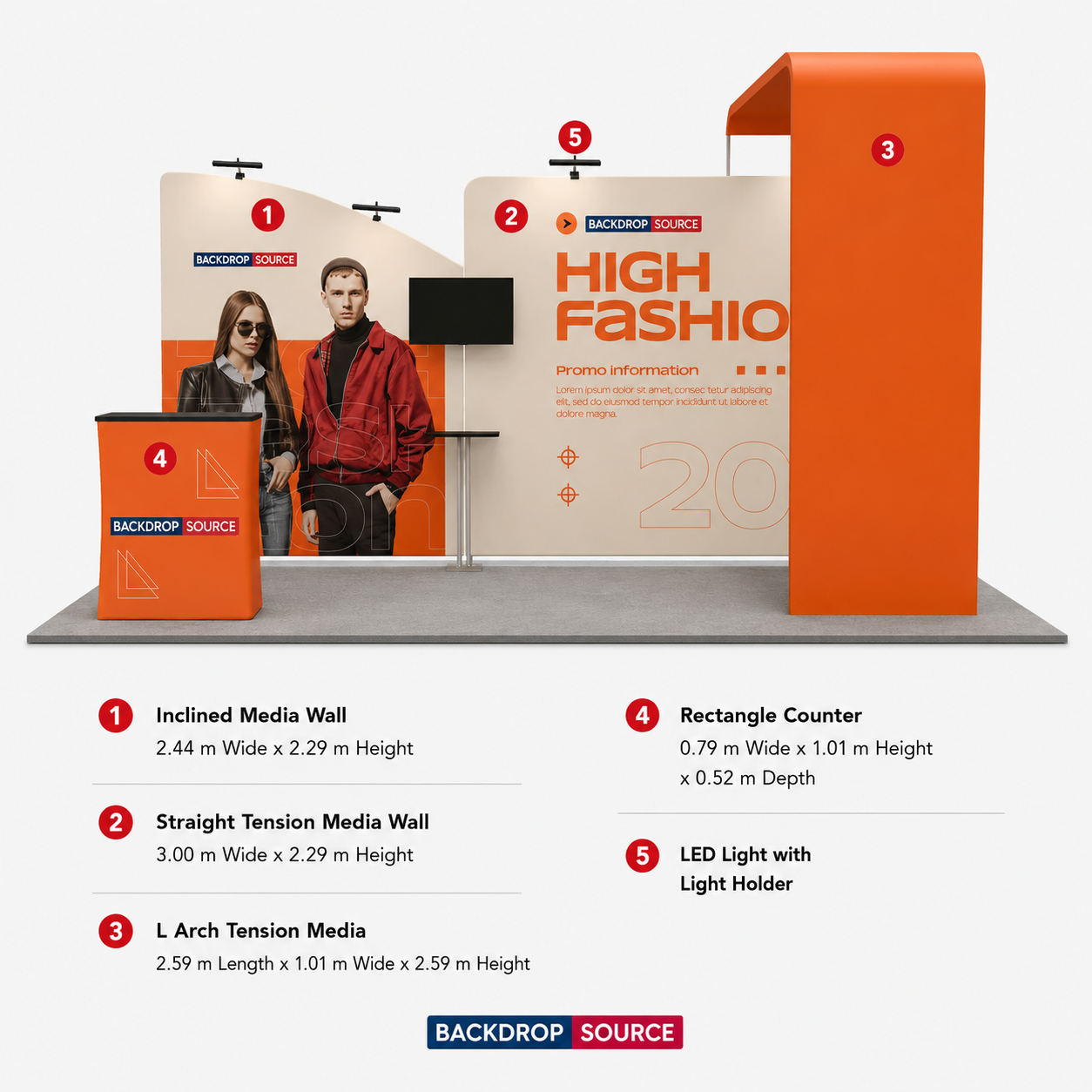 6m Straight Backdrop with Arch Exhibition Kit