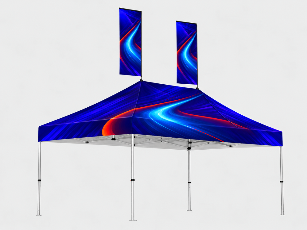 4.5m x 3m Canopy Tent with Peak Flag Kit