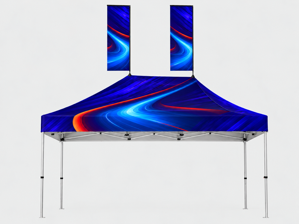 4.5m x 3m Canopy Tent with Peak Flag Kit
