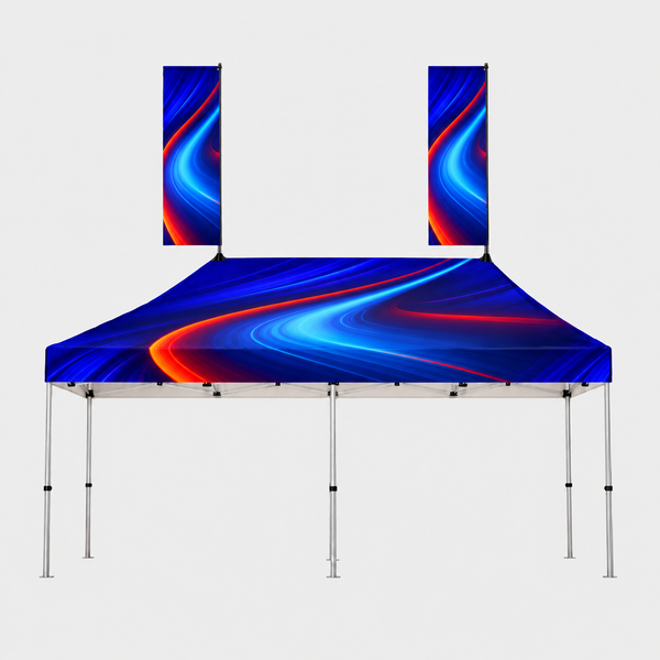 6m x 3m Canopy Tent with Peak Flag Kit