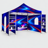 3m x 3m Fabric Canopy Kit A6 with Dual Arch Doorways & Quad Display Shelving