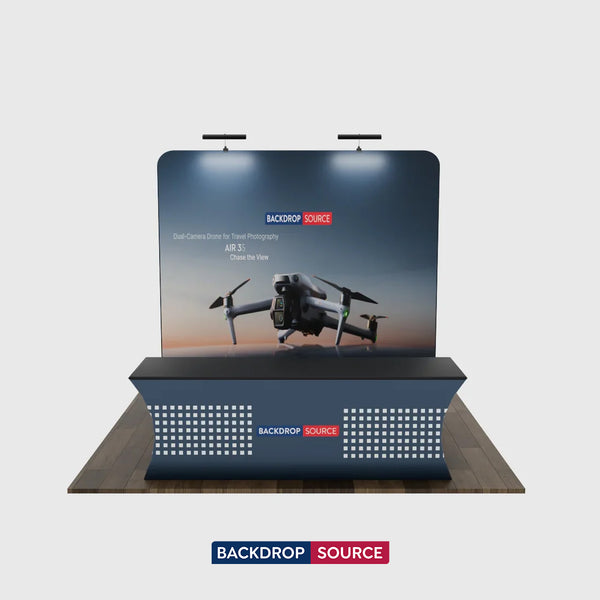 Compact 3mx3m Booth Kit with Backwall and Table Cover