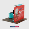 3m Exhibit Kit: Straight Back Wall & Waterfall Shelving Booth